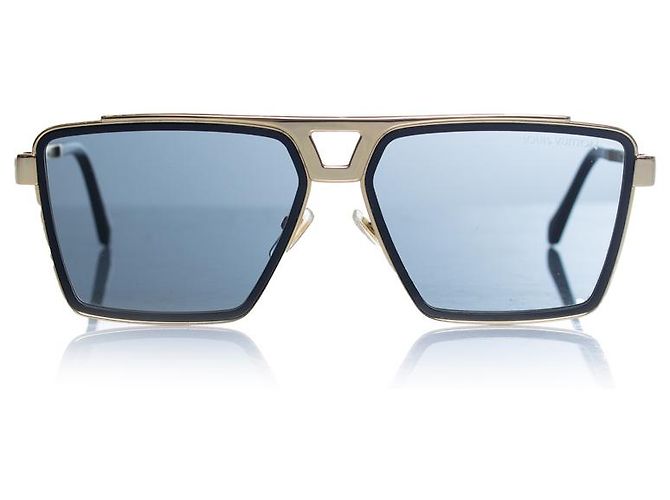 Occhiali da sole quadrati in metallo Louis Vuitton D'oro