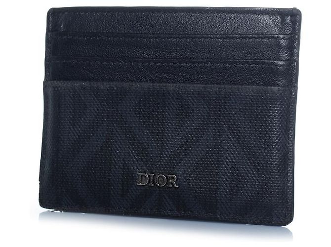 Christian Dior Dior, monogram canvas and leather card holder Black Grey
