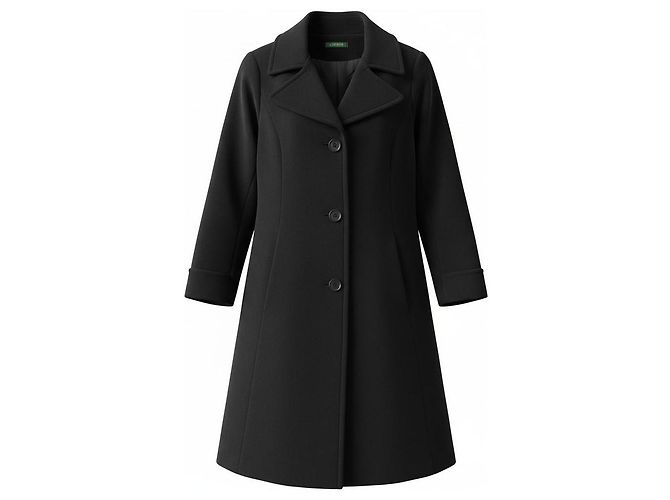 Ralph Lauren black wool mid length coat women