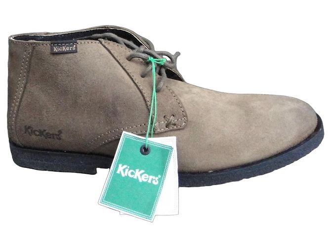 Autre Marque Botas Kickers Jazzy de couro bege