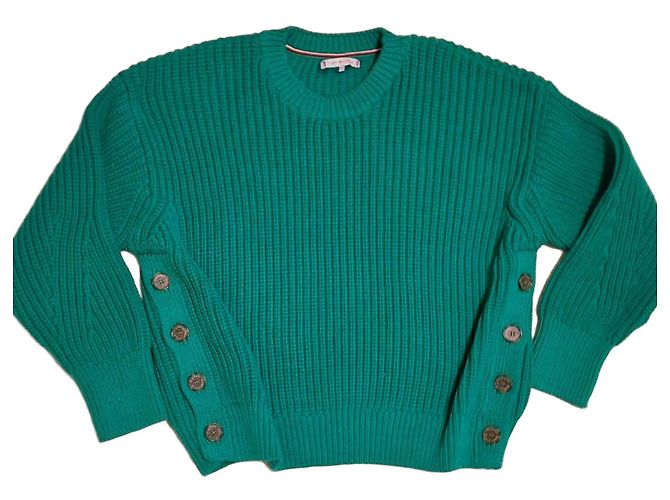 Tommy Hilfiger Pull vert avec des boutons