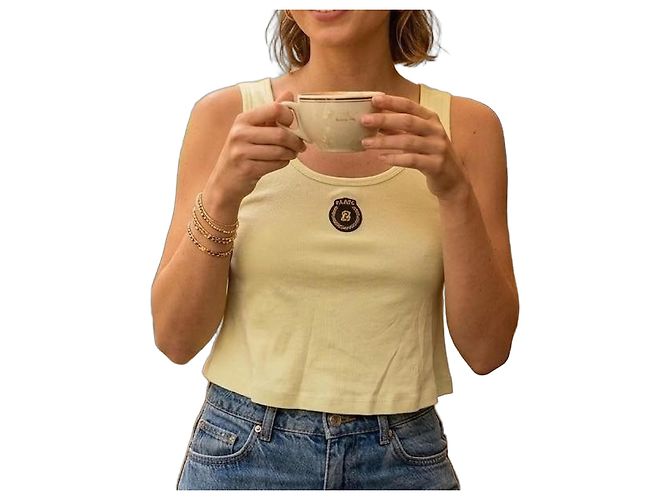 Crop top Sonia Rykiel verde claro de algodão