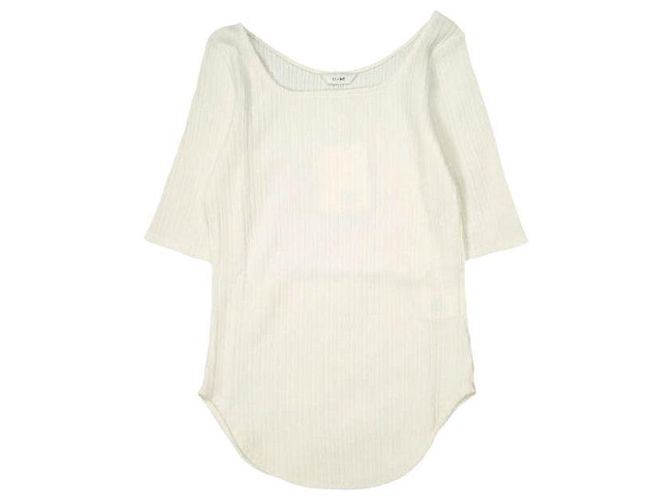 Autre Marque TOPS DE CUELLO PROFUNDO RIB CLANE  Tops de algodón y poliéster Blanco