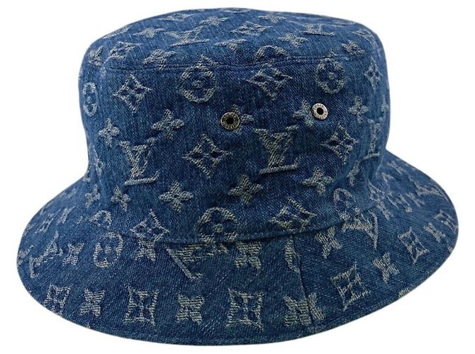 LOUIS VUITTON Bonnet Bucket Hat, Monogram Essentials, Blue, Unisex,