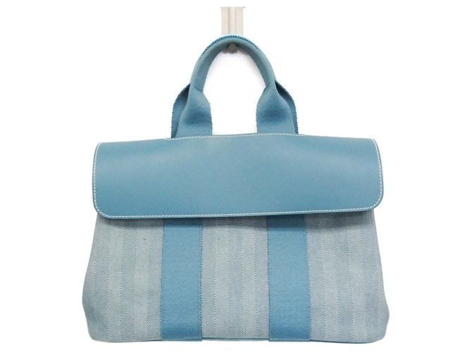 Hermès Borsa a mano da donna in cotone e poliestere Hermes Valparaiso PM blu