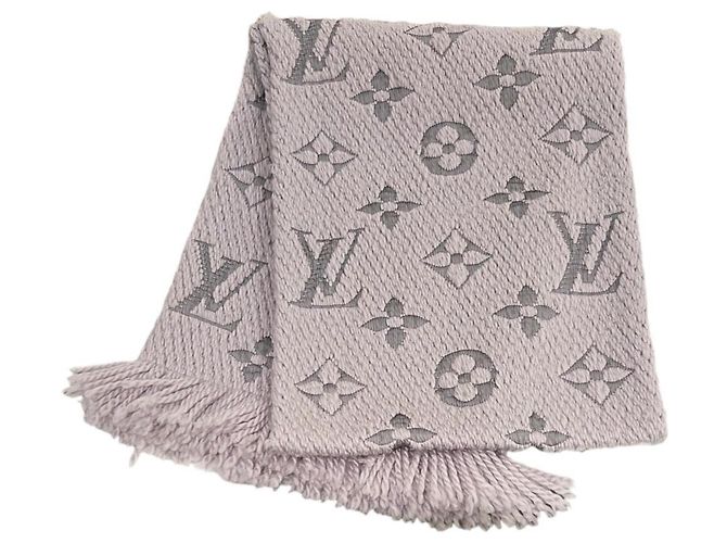 LOUIS VUITTON Echarpe Mania, Cinza, Seda e Lã, Masculino e Feminino Marrom