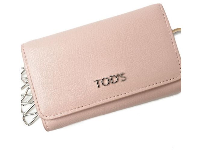 Estuche para llaves Tod's de cuero rosa claro