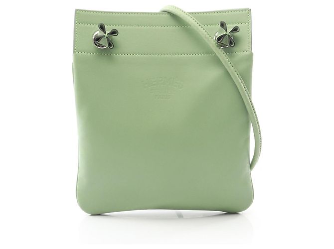 Bolsa Aline Mini Hermès de couro Swift para mulheres, verde