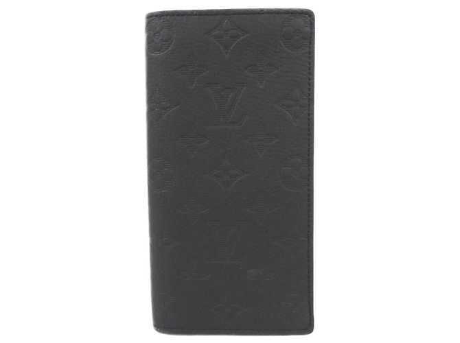 Louis Vuitton Taurillon Monogram Portefeuille Brazza Wallet Black