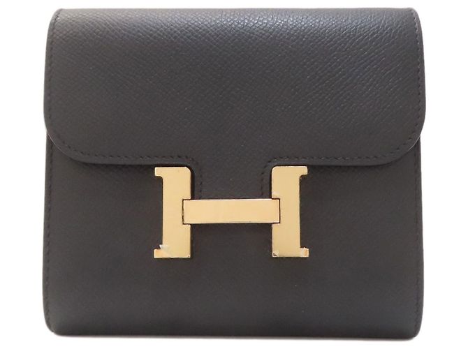 Hermès Constance Compact Gold Hardware Coin Case Epson Women's HERMES Black