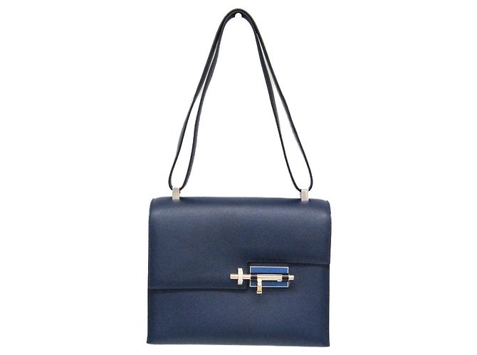 Hermès Borsa a spalla in pelle Epsom da donna Hermes Verrou blu navy