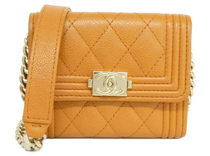 Chanel Boy Line Wallet Chain Brown