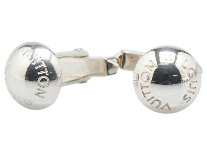 Gemelli da polso Crew Taiga in metallo argento e pelle per uomo LOUIS VUITTON