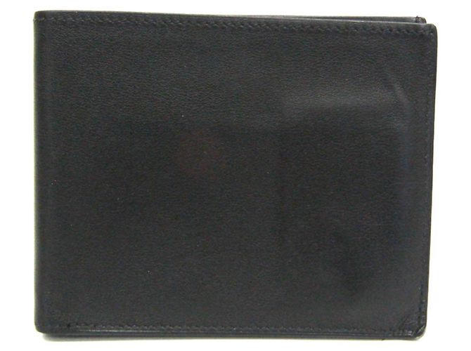 Hermès Hermes Citizen Twill Compact Men's Leather Bill Wallet (fold) Black