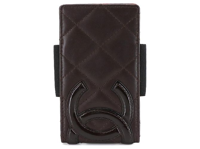 Capa para iPod CHANEL Cambon, couro marrom e esmalte