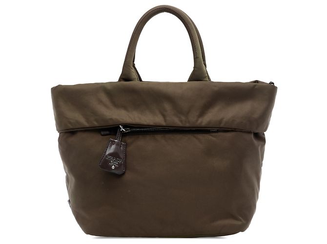 Prada braune Tessuto wendbare Handtasche Khaki