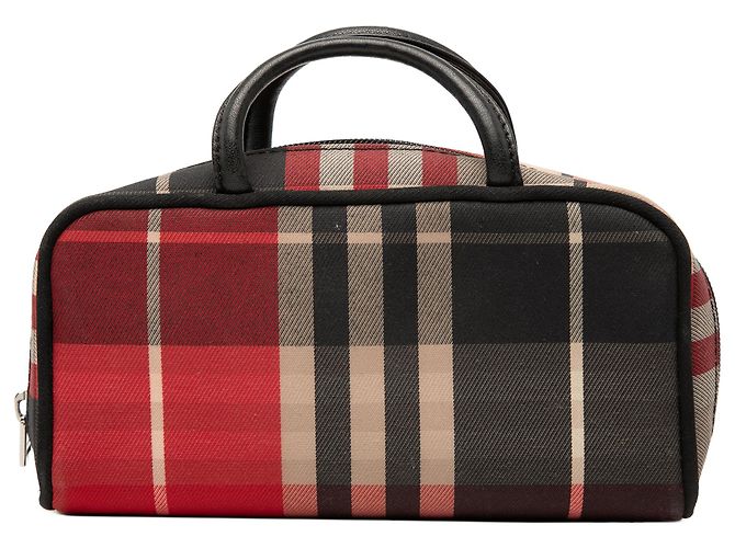 Burberry Rote Mini-Tasche mit explodiertem Karomuster