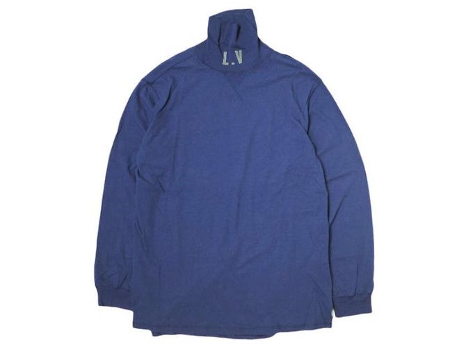 Autre Marque T-shirt a maniche lunghe in cotone ESSAY LV con collo alto Blu Blu navy