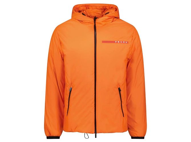 Lightweight polyester quilted Prada jacket Orange
