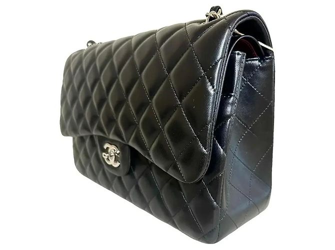Timeless Chanel Zeitloser Klassischer Leder Schwarz