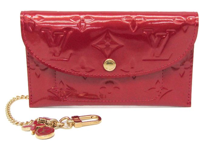 Louis Vuitton Monogram Vernis Enveloppe Plat Key Case Red