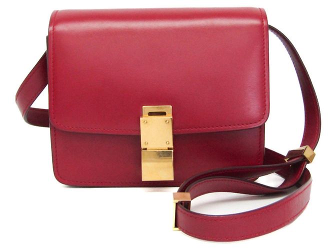 Céline Borsa a spalla in pelle Celine Classic Box per donne Rosso