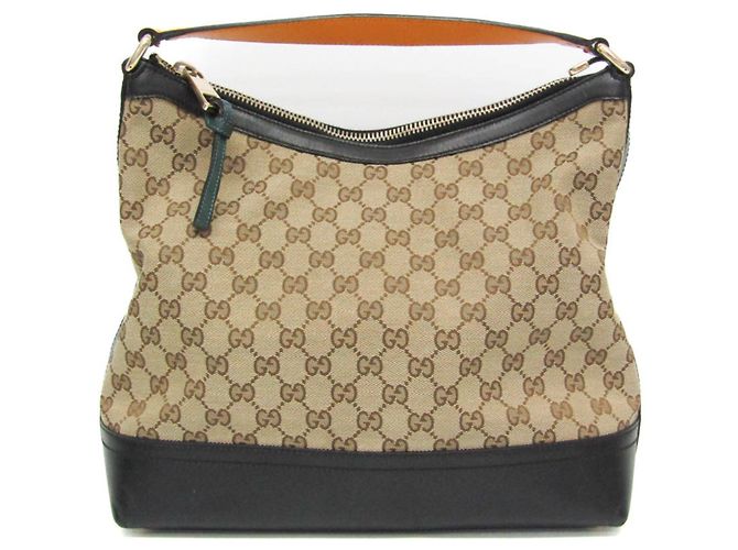 Borsa a Spalla Gucci GG Canvas Nero Beige