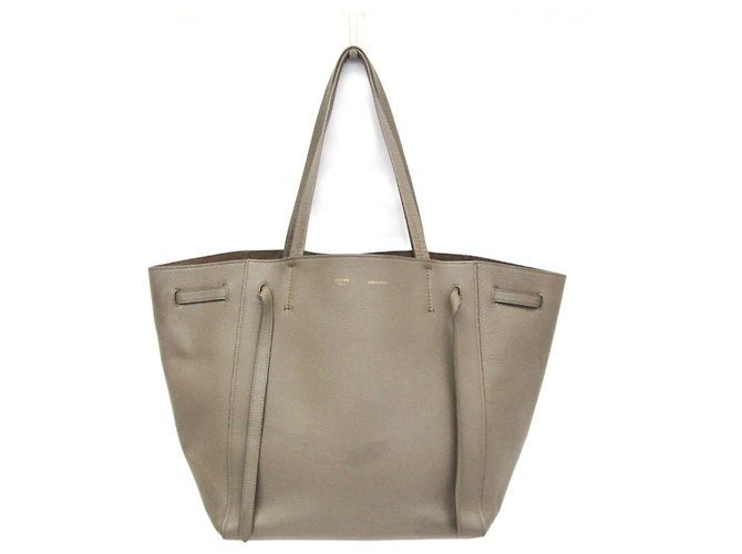 Céline Bolso tote pequeño de cuero Phantom Celine Beige