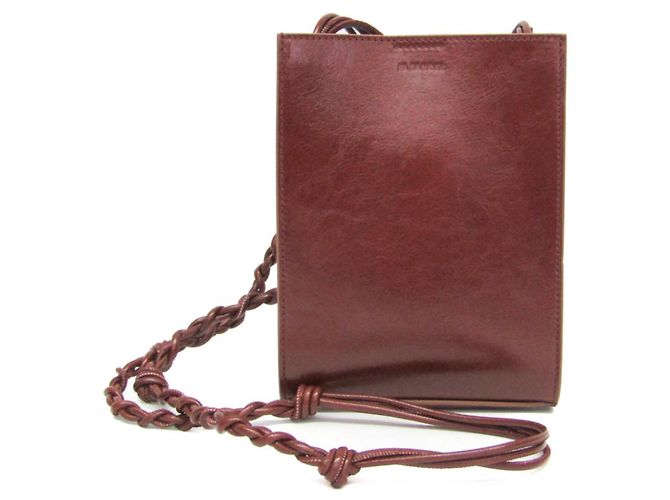Pochete/Sacola de Ombro em Couro TANGLE SM da Jil Sander Marrom