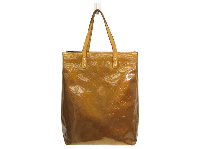 Sac à main Louis Vuitton Monogram Vernis Reade MM Bronze