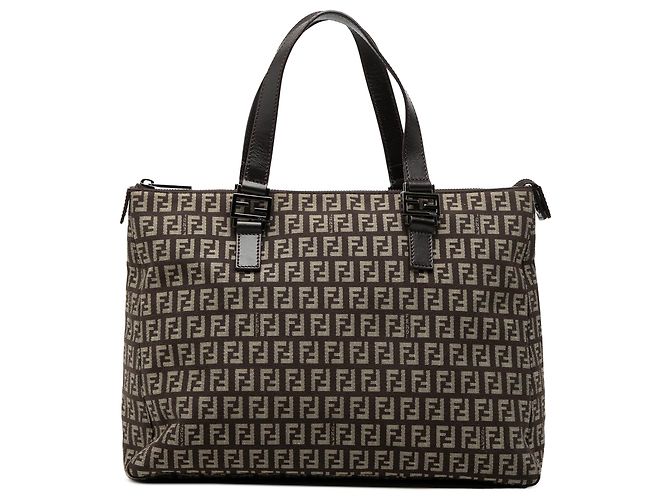 Fendi Braune Zucchino Canvas Tote Dunkelbraun