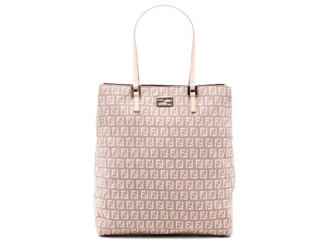 Bolso tote de lona Zucchino rosa de Fendi