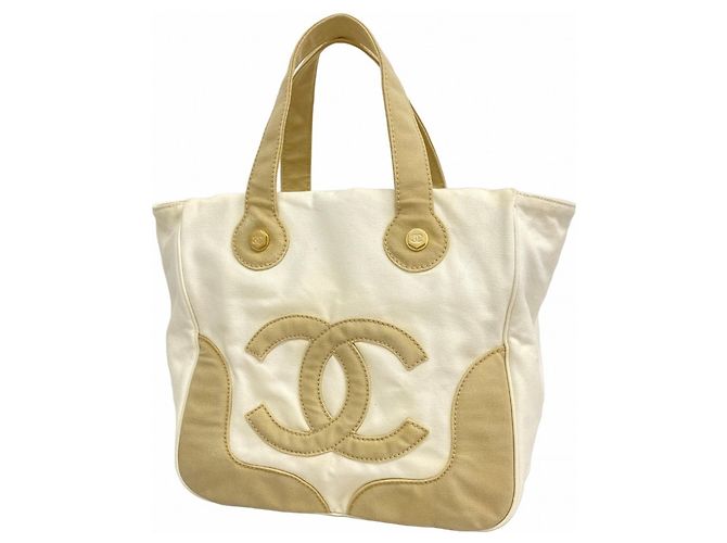 Timeless Chanel Tote Bag aus Marshmallow-Canvas Weiß