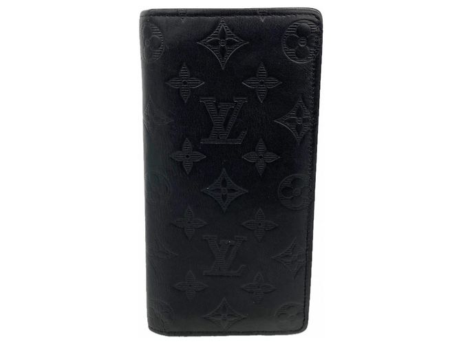 Portafoglio Lungo Brazza Monogram Shadow Louis Vuitton Nero