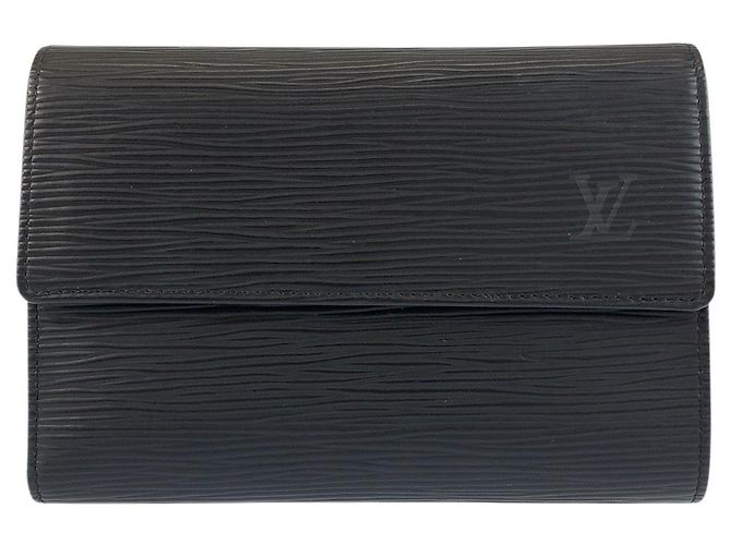 Louis Vuitton Leather Compact Wallet Black