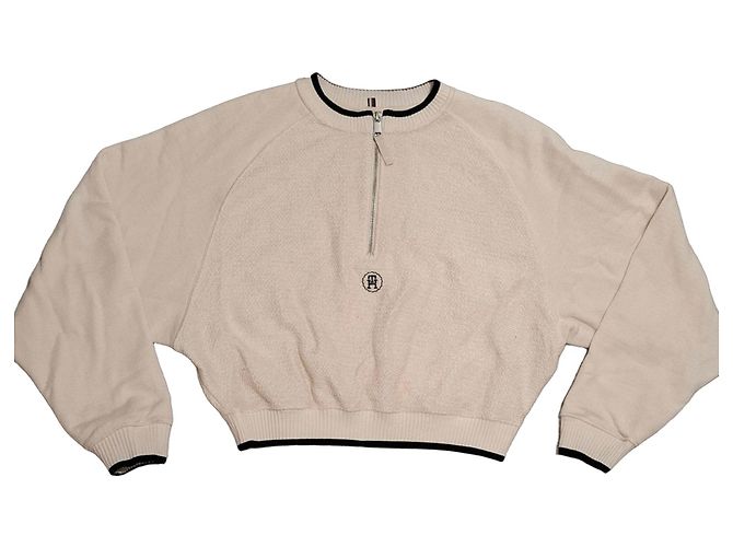 Beige Tommy Hilfiger Sweatshirt mit Reißverschluss