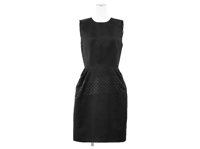 Vestido de seda Monogram Louis Vuitton Negro