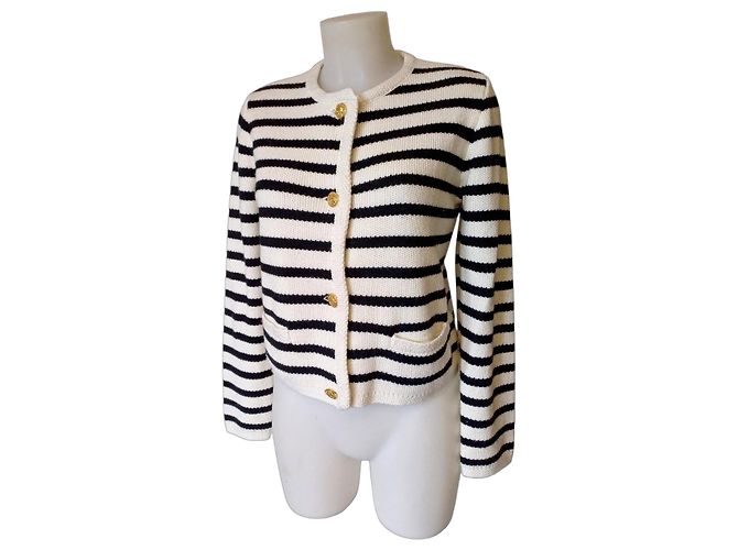 Céline Chasseur Knit Jacket Stripes 100% Wool