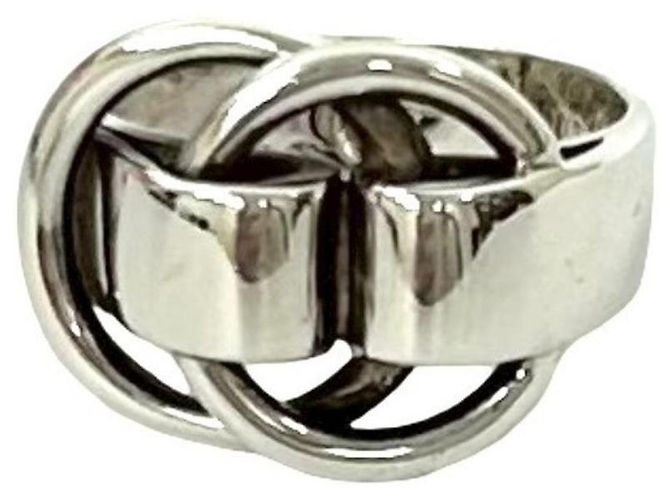 Ring Hermès Anillo de banda de plata esterlina Desanneaux HERMES