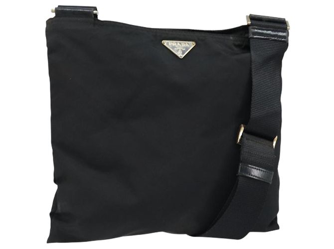 Bolsa de Ombro PRADA Nylon Preta Auth 170396 Preto