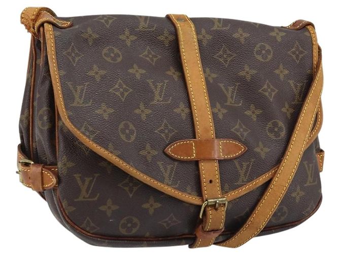 LOUIS VUITTON Bolsa de Ombro Monogram Saumur 30 M42256 LV Auth ka2534