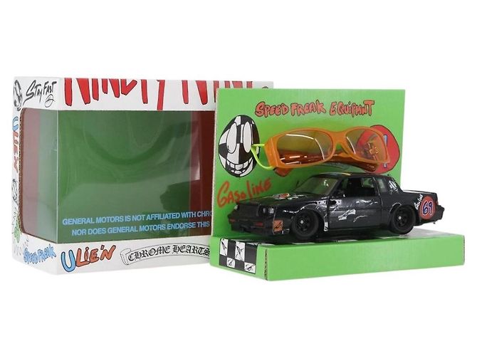 Conjunto de óculos de sol em figura de carro Chrome Hearts ULEIN Collaboration Auth 171176SM Laranja