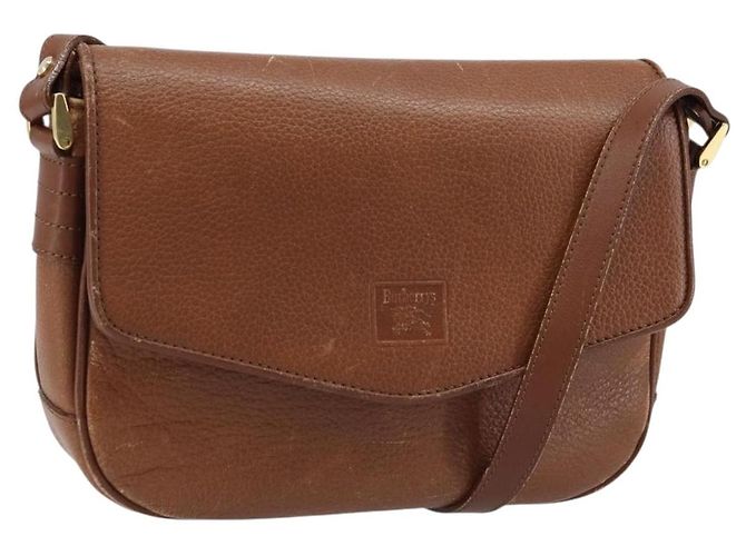 Borsa a Spalla Burberrys in Pelle Marrone Oro Auth ep13419 D'oro