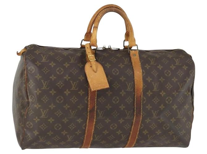 LOUIS VUITTON Bolsa Boston Monogram Keepall 50 M41426 LV Auth 171390 Monograma
