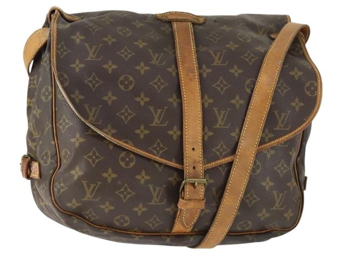 LOUIS VUITTON Bolsa de Ombro Monogram Saumur 35 M42254 LV Auth BA10390 Monograma