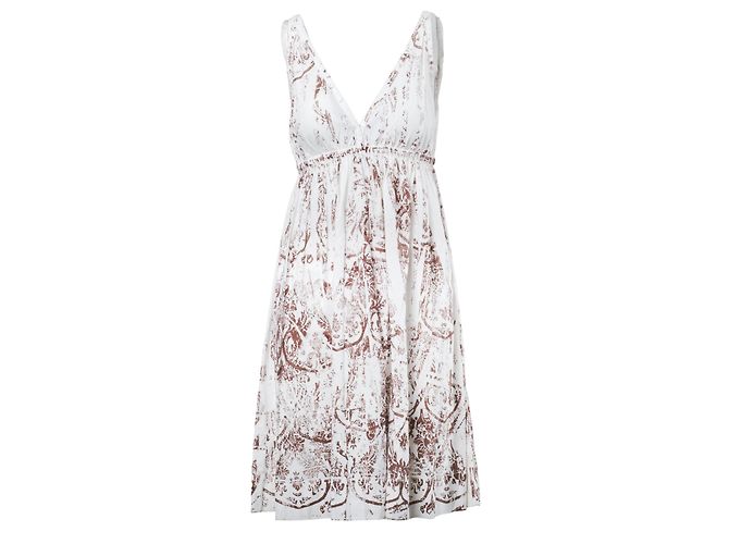 Vestido blanco Miu Miu con patrón batik