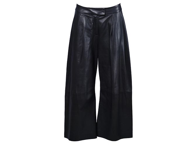 Autre Marque Pantalon en cuir noir Dušan