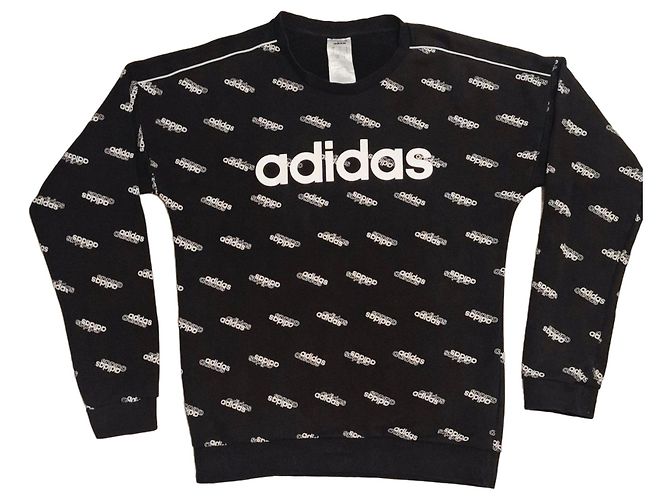 Adidas Sweatshirt mit Allover-Logo Schwarz