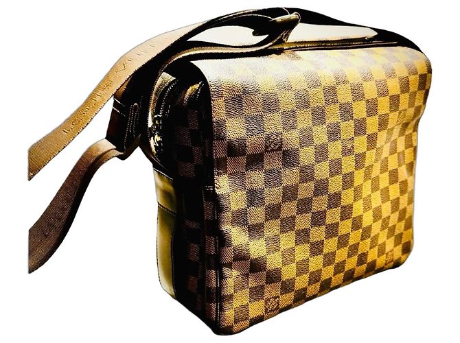 Naviglio Borsa Messenger Damier Ebene Louis Vuitton Marrone