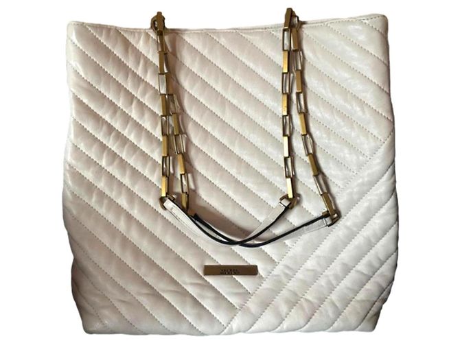 Isabel Marant Tote Bolso de Cuero Blanco con Asa de Cadena